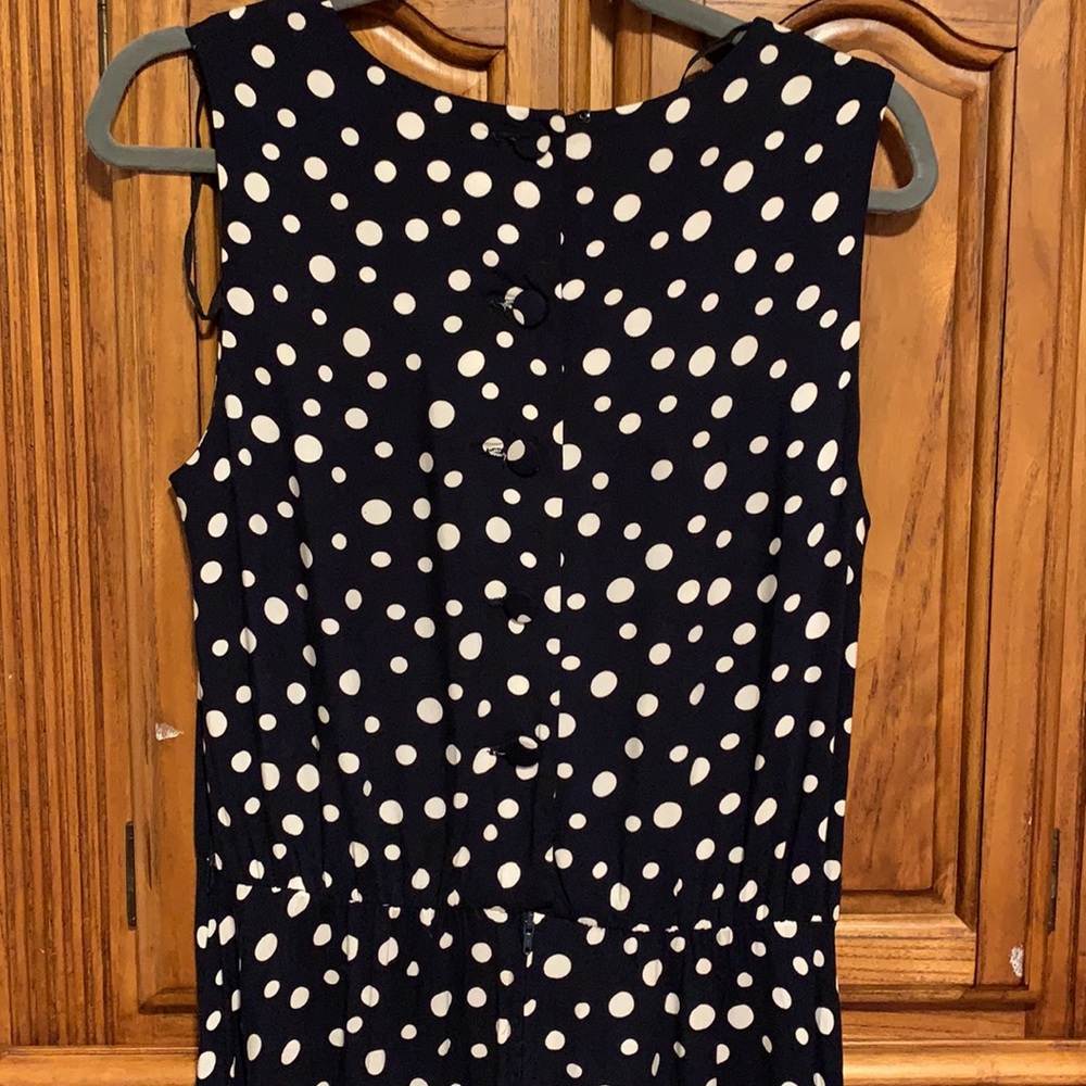 Vintage Navy and White Polka Dot Dress